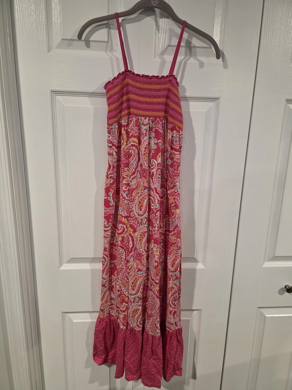 The Children's Place Pink Paisley Maxi Dress with Crochet Bodice